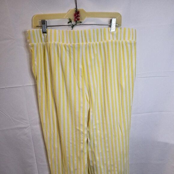 Any Body, New, Women's Whit and Yellow Elastic with Ties Waist, Pants, Size XL - Picture 2 of 6